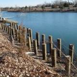Anchor posts set for fishing pier at Lake #17