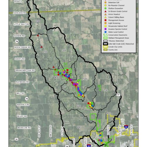 LSC Plan EA watershed map showing ERP locations.