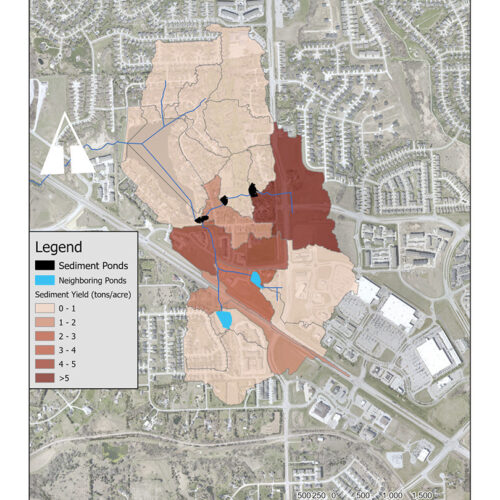 Pine Lake Soil Water Assessment Tool (SWAT) Model showing subwatersheds and sediment yield.