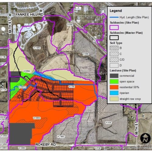 Hydrologic parameters for a proposed development.